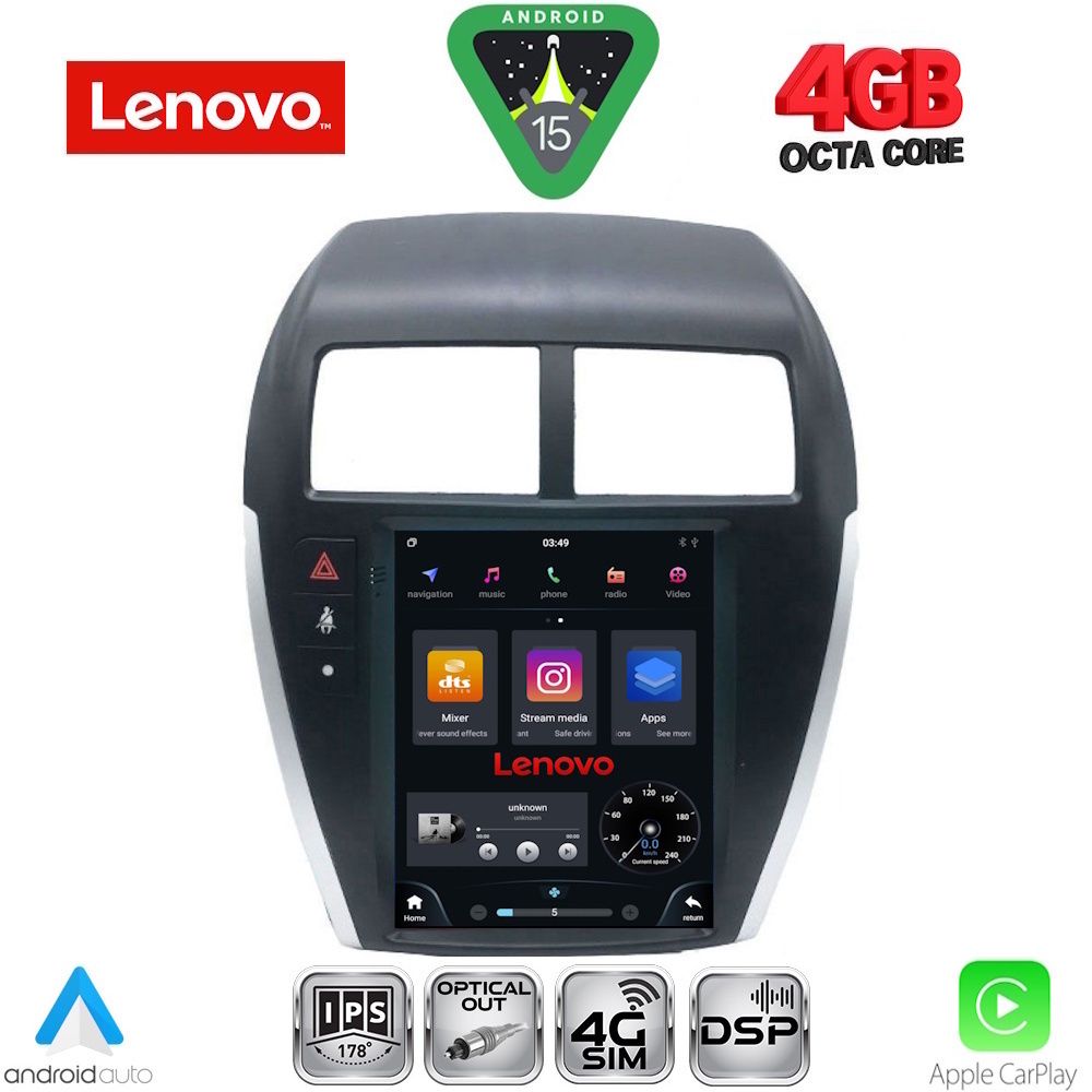 Βλησαρούλης Car Center - LENOVO SSX 9952_CPA TESLA STYLE for MITSUBISHI ASX mod. 2009-2020