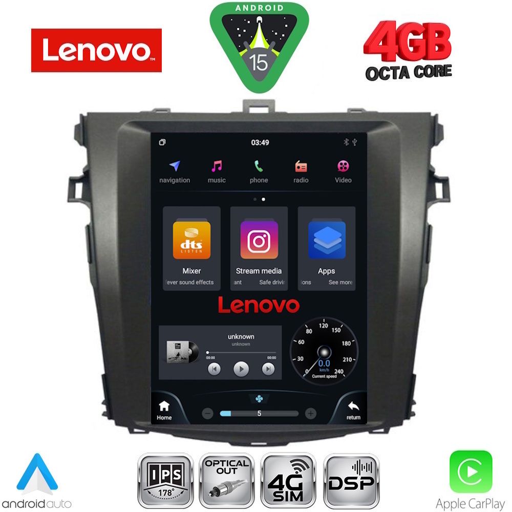 Βλησαρούλης Car Center - LENOVO SSX 9963_CPA TESLA STYLE  for TOYOTA COROLLA 4D mod. 2006-2012