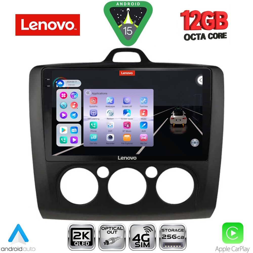 Βλησαρούλης Car Center - LENOVO SSZ 12156BL_CPA A/C (9inc) MULTIMEDIA TABLET for FORD FOCUS mod. 2005-2012 (BLACK)