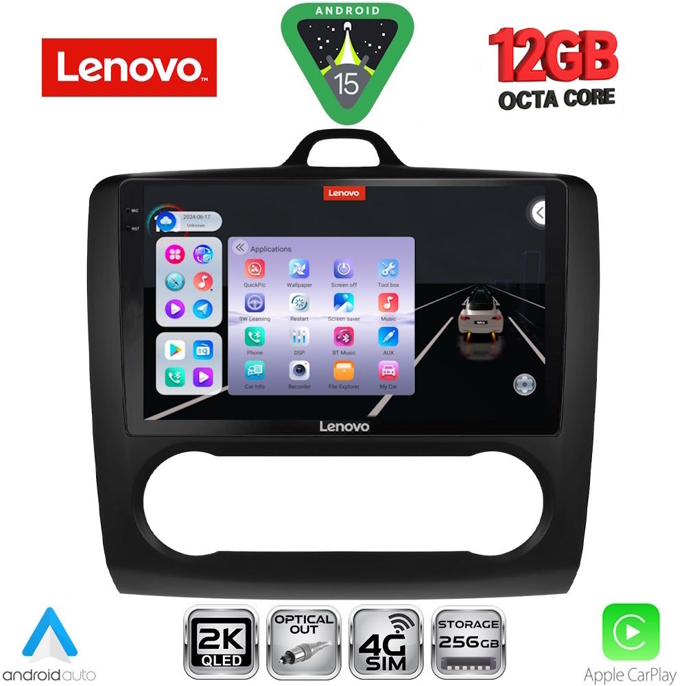 Βλησαρούλης Car Center - LENOVO SSZ 12156BL_CPA CLIMA (9inc) MULTIMEDIA TABLET for FORD FOCUS mod. 2005-2012 (BLACK)