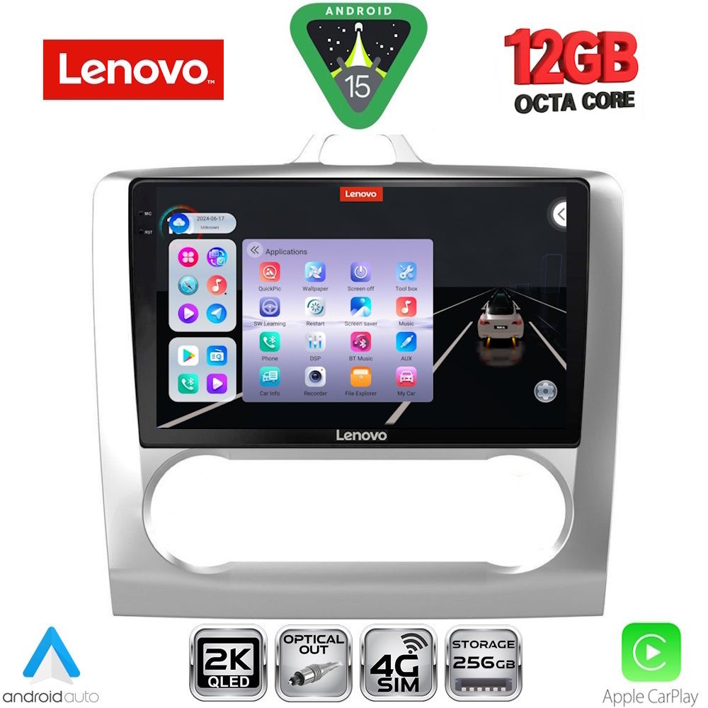 Βλησαρούλης Car Center - LENOVO SSZ 12156SL_CPA CLIMA (9inc) MULTIMEDIA TABLET for FORD FOCUS mod. 2005-2012 (SILVER)