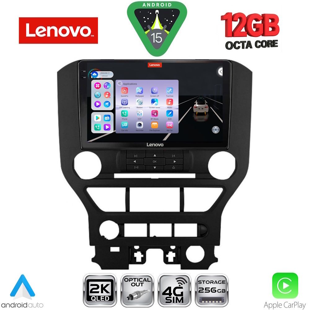 Βλησαρούλης Car Center - LENOVO SSZ 12166_CPA 3BUT (9inc) MULTIMEDIA TABLET for FORD MUSTANG mod. 2015-2020