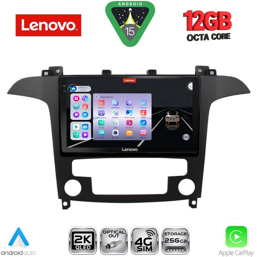 Βλησαρούλης Car Center - LENOVO SSZ 12175_CPA CLIMA (9inc) MULTIMEDIA TABLET for FORD SMAX mod. 2006-2014