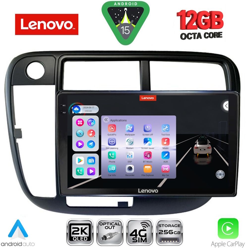 Βλησαρούλης Car Center - LENOVO SSZ 12186_CPA CLIMA (9inc) MULTIMEDIA TABLET for HONDA CIVIC mod. 1995-2001