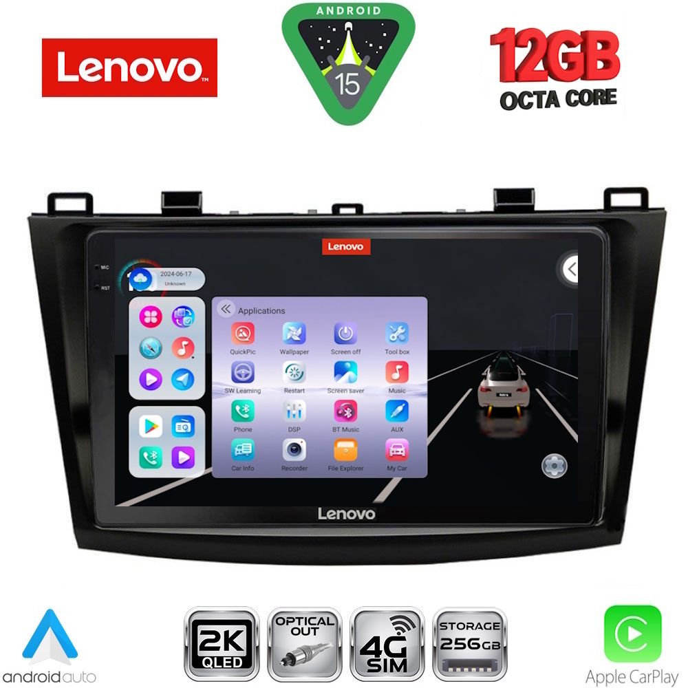 Βλησαρούλης Car Center - LENOVO SSZ 12366_CPA (9inc) MULTIMEDIA TABLET for MAZDA 3 mod. 2009-2014