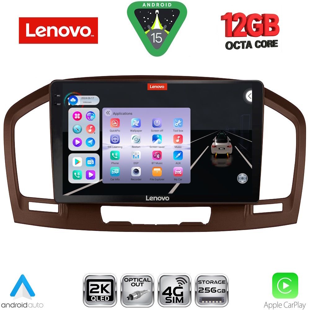 Βλησαρούλης Car Center - LENOVO SSZ 12491BR_CPA (9inc) MULTIMEDIA TABLET for OPEL INSIGNIA  mod.2008-2013 (BROWN)