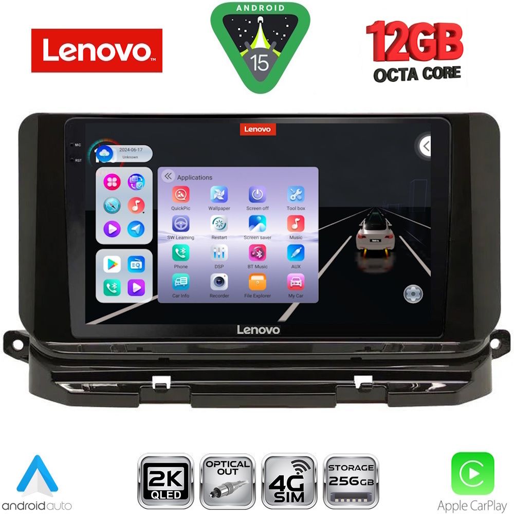 Βλησαρούλης Car Center - LENOVO SSZ 12598_CPA (10inc) MULTIMEDIA TABLET for SKODA OCTAVIA 8 mod. 2021-2026