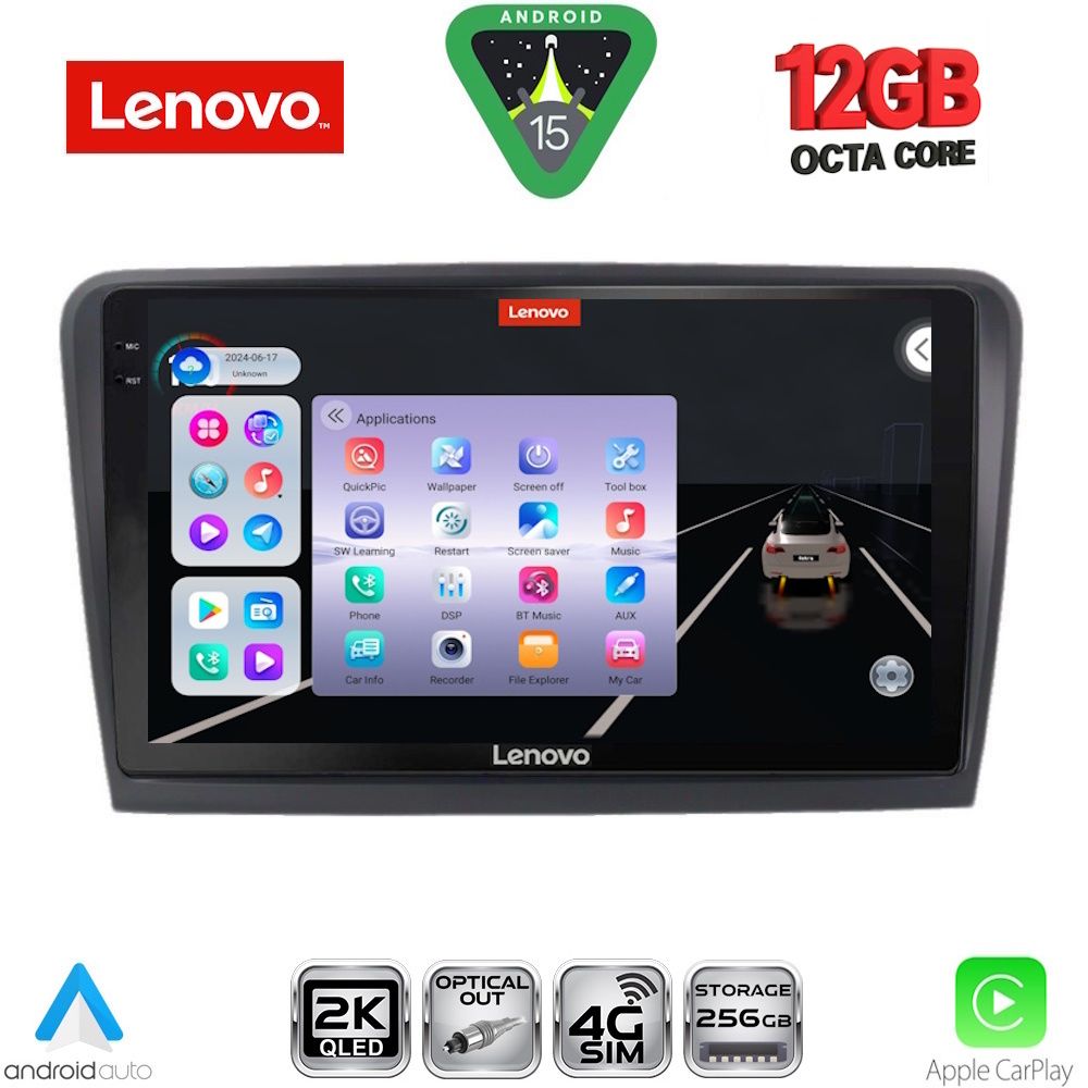 Βλησαρούλης Car Center - LENOVO SSZ 12601_CPA (9inc) MULTIMEDIA TABLET for SKODA RAPID mod. 2012-2023
