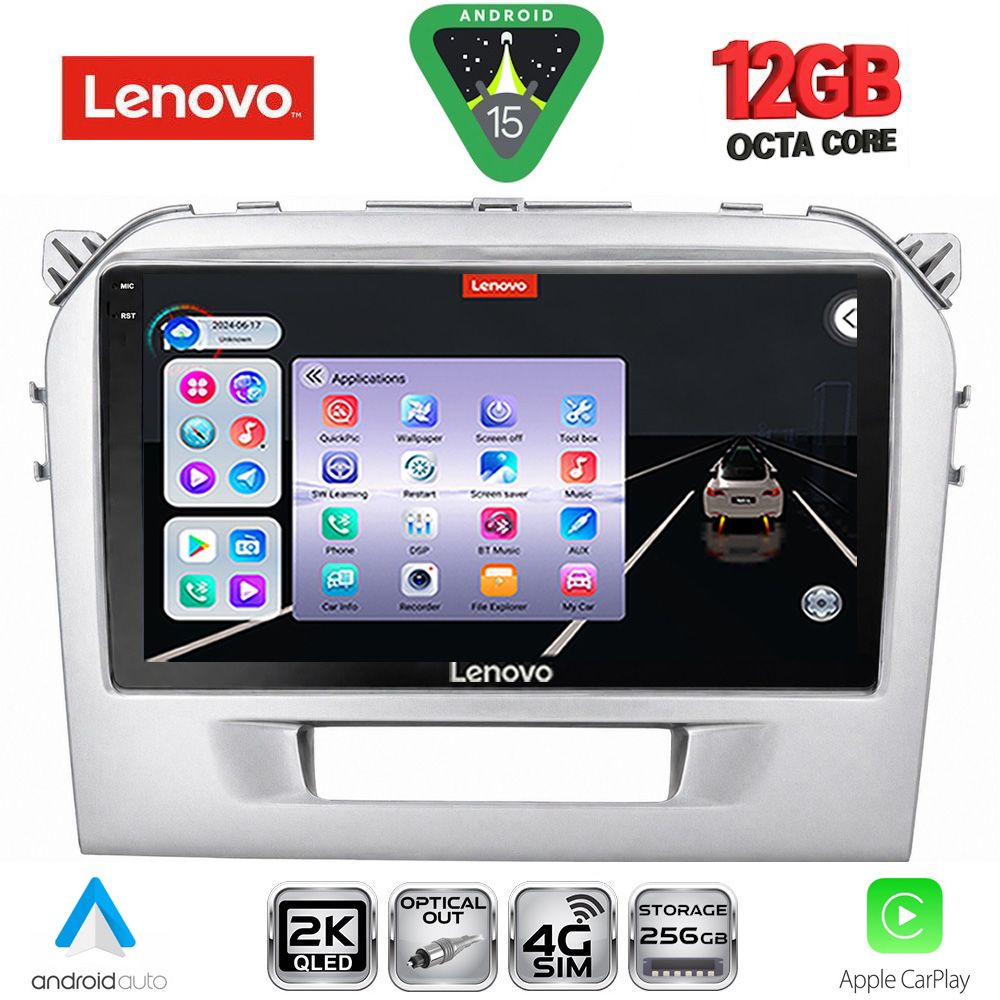 Βλησαρούλης Car Center - LENOVO SSZ 12697SL_CPA (9inc) MULTIMEDIA TABLET for SUZUKI VITARA mod. 2016-2025 (SILVER)