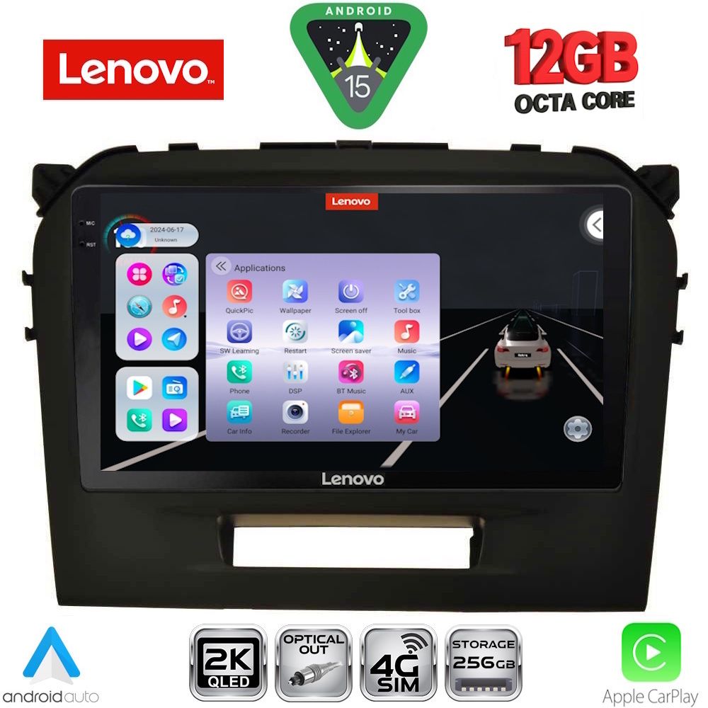 Βλησαρούλης Car Center - LENOVO SSZ 12697BL_CPA (9inc) MULTIMEDIA TABLET for SUZUKI VITARA mod. 2016-2025 (BLACK)