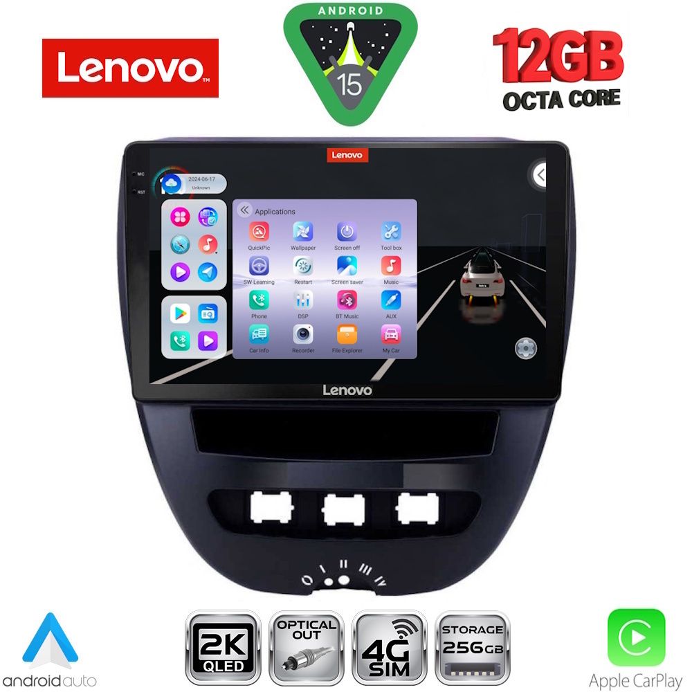 Βλησαρούλης Car Center - LENOVO SSZ 12707_CPA (10inc) MULTIMEDIA TABLET for CITROEN C1-PEUGEOT 107-TOYOTA AYGO mod. 2005-2014