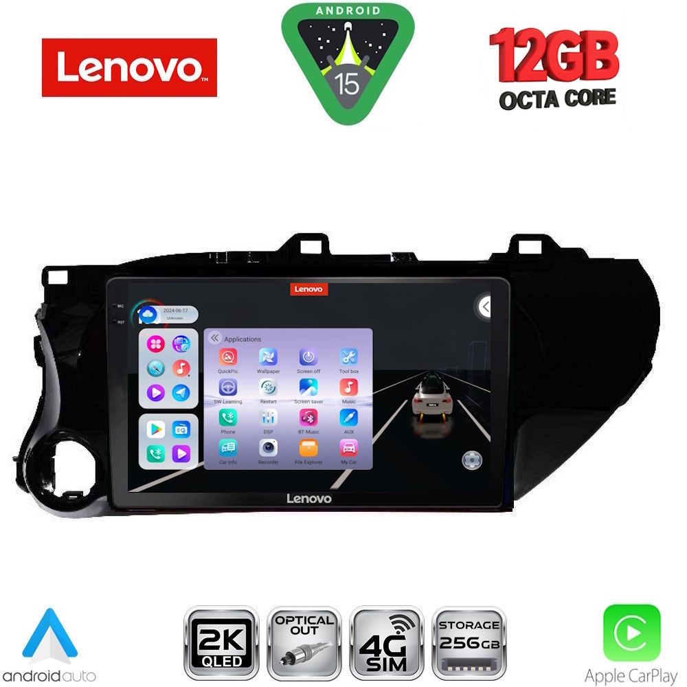 Βλησαρούλης Car Center - LENOVO SSZ 12721_CPA (10inc) MULTIMEDIA TABLET for TOYOTA HILUX mod. 2017-2026