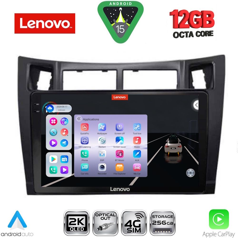 Βλησαρούλης Car Center - LENOVO SSZ 12736BL_CPA (9inc) MULTIMEDIA TABLET for TOYOTA YARIS mod. 2006-2011 (BLACK)