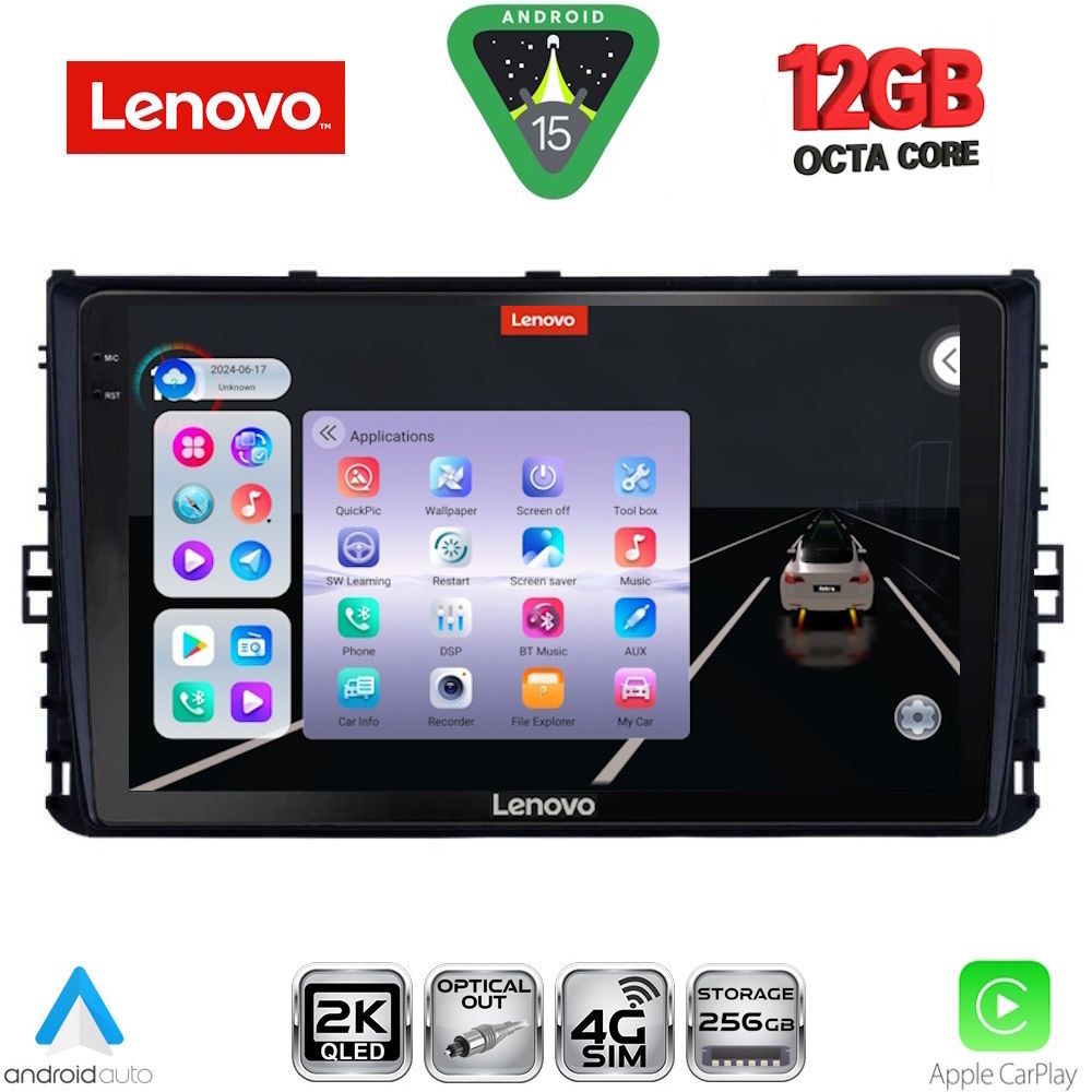 Βλησαρούλης Car Center - LENOVO SSZ 12758_CPA (9inc) MULTIMEDIA TABLET for VW POLO – TROC – TCROSS mod. 2017-2026
