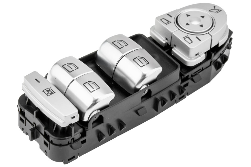 Βλησαρούλης Car Center - ΔΙΑΚΟΠΤΗΣ ΓΙΑ MERCEDES W205 - W253 ΟΔΗΓΟΥ ΜΑΥΡΟ/ΑΣΗΜΙ ΜΕ ΚΟΚΚΙΝΟ ΦΩΣ 3PIN 9051 ΠΑΡΑΘΥΡΩΝ orig.A2059056800 - 6811