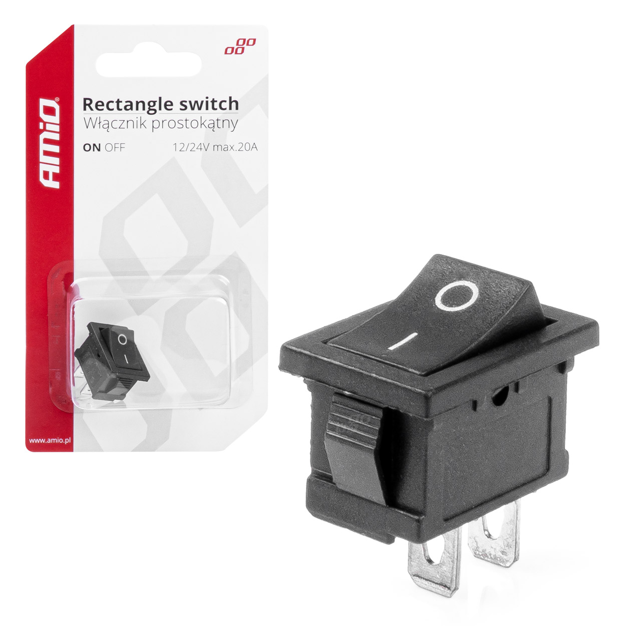 Βλησαρούλης Car Center - Amio - ΔΙΑΚΟΠΤΗΣ ON/OFF 3 ΕΠΑΦΩΝ 12V 20A 12mm x 19mm ΜΑΥΡΟΣ - 1 ΤΕΜ. (03082/AM)