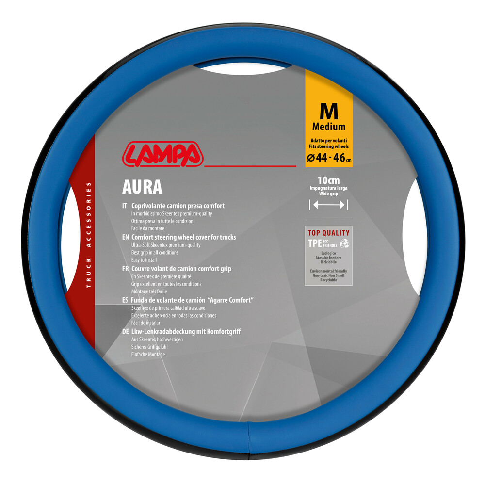 Βλησαρούλης Car Center - Lampa - Κάλυμμα Τιμονιού Φορτηγού Aura Skeentex Μπλε Μέγεθος M ?44–46cm Ultra-Soft, Αντιολισθητικό, Φάρδος 10cm - 1 τεμ. (L9707.7)