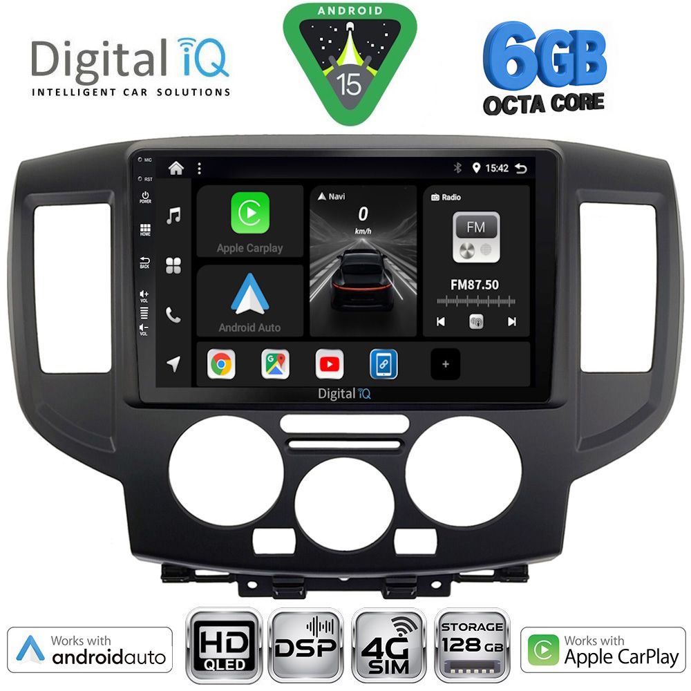 Βλησαρούλης Car Center - DIGITAL IQ BXF 17458BL_CPAA (9inc) MULTIMEDIA TABLET for NISSAN NV 200 mod. 2009-2020 (BLACK)