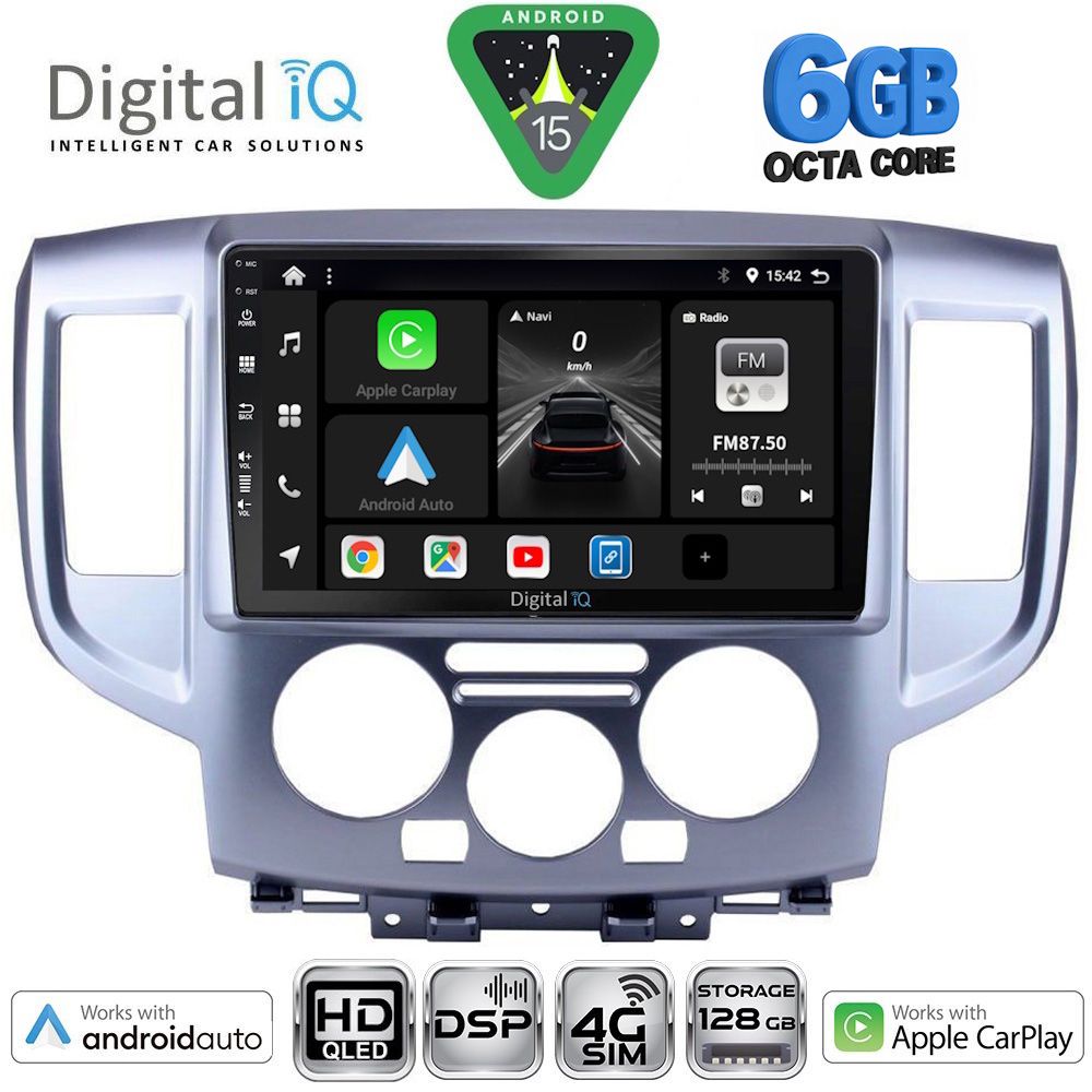 Βλησαρούλης Car Center - DIGITAL IQ BXF 17458SL_CPAA (9inc) MULTIMEDIA TABLET for NISSAN NV 200 mod. 2009-2020 (SILVER)