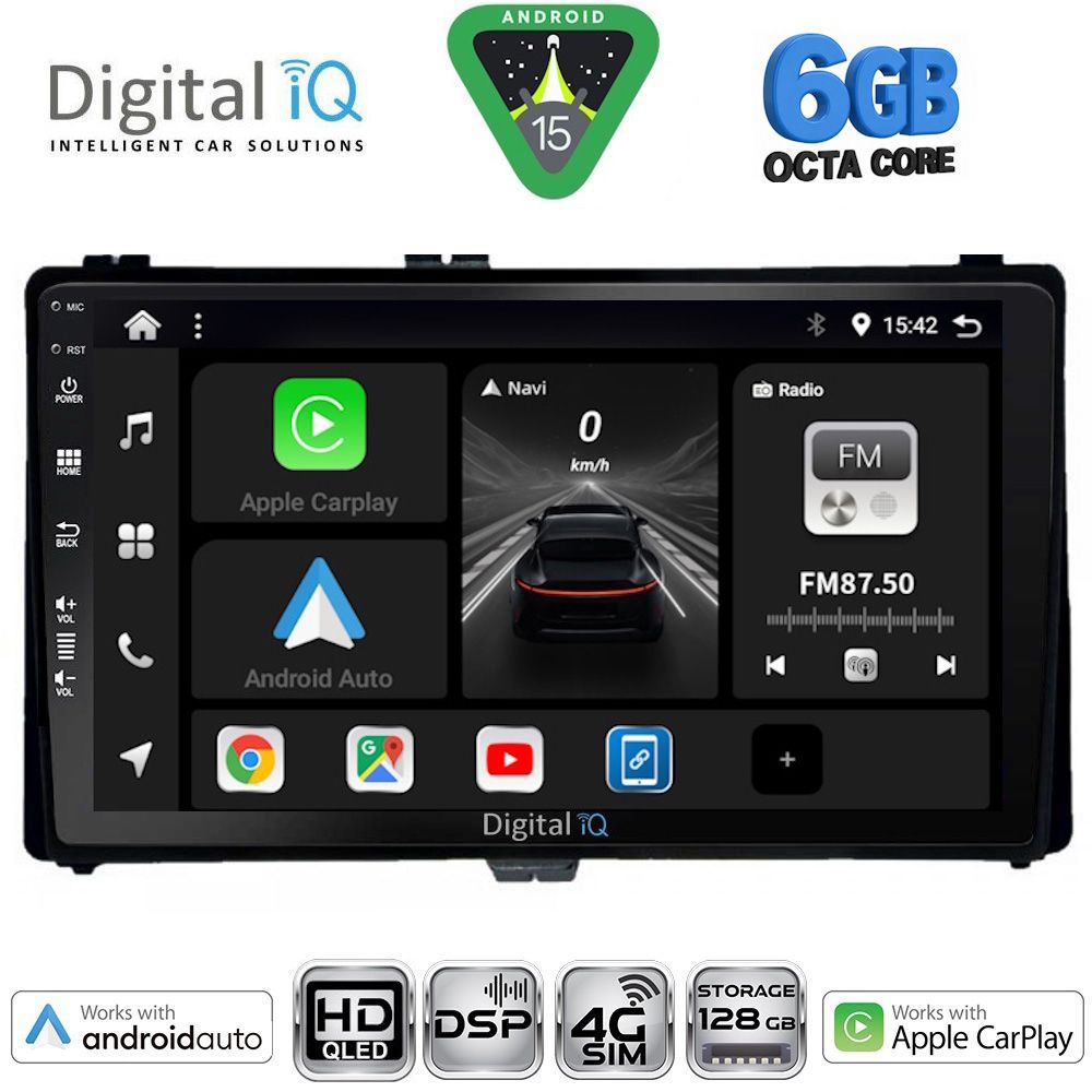 Βλησαρούλης Car Center - DIGITAL IQ BXF 17703_CPAA (9inc) MULTIMEDIA TABLET for TOYOTA AURIS mod. 2015-2019 – AYGO X mod. 2022-2026 – COROLLA mod. 2017-2019