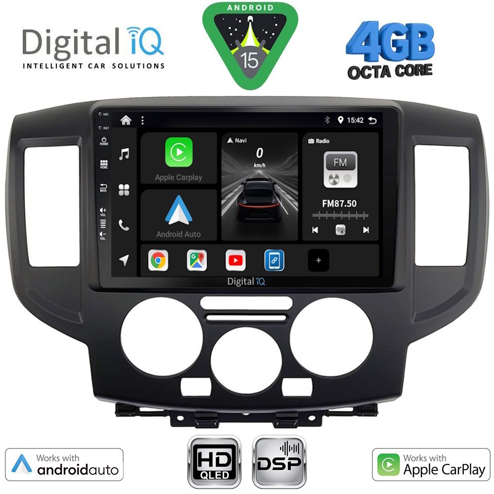 Βλησαρούλης Car Center - DIGITAL IQ BXF 16458BL_CPAA (9inc) MULTIMEDIA TABLET for NISSAN NV 200 mod. 2009-2020 (BLACK)