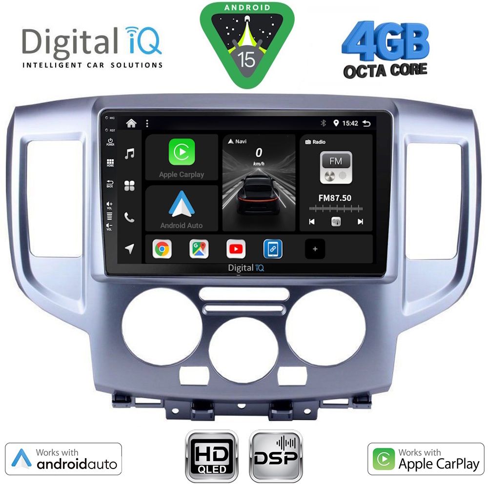 Βλησαρούλης Car Center - DIGITAL IQ BXF 16458SL_CPAA (9inc) MULTIMEDIA TABLET for NISSAN NV 200 mod. 2009-2020 (SILVER)
