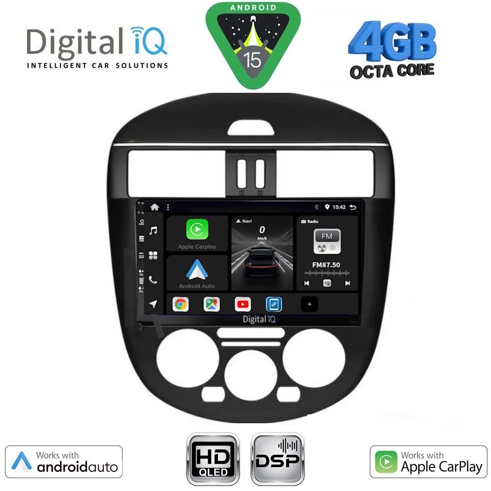 Βλησαρούλης Car Center - DIGITAL IQ BXF 16465AC_CPAA (9inc) MULTIMEDIA TABLET for NISSAN TIIDA mod. 2013-2023 with A/C