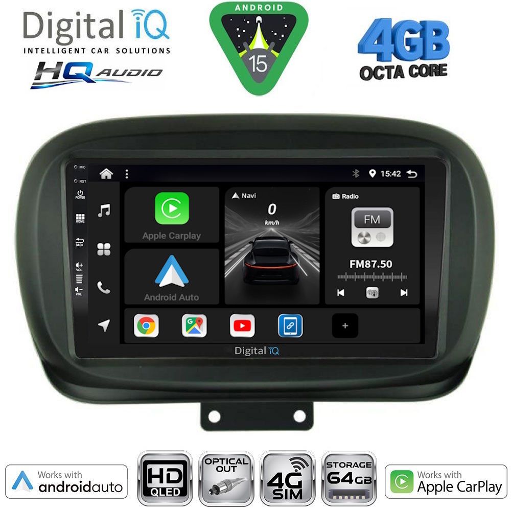 Βλησαρούλης Car Center - DIGITAL IQ BXK 19134_CPAA (9inc) MULTIMEDIA TABLET for FIAT 500Χ mod. 2014-2024