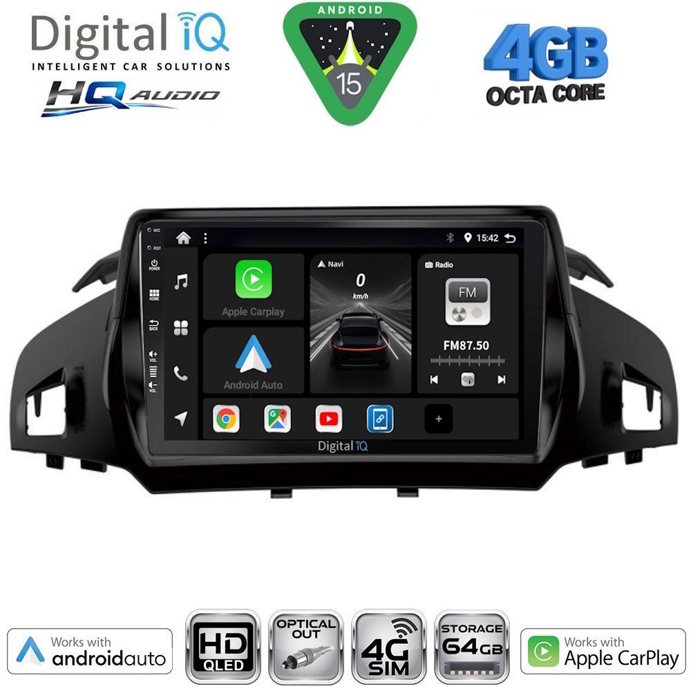 Βλησαρούλης Car Center - DIGITAL IQ BXK 19160_CPAA (9inc) MULTIMEDIA TABLET for FORD KUGA mod. 2013-2019 – CMAX mod. 2011-2020