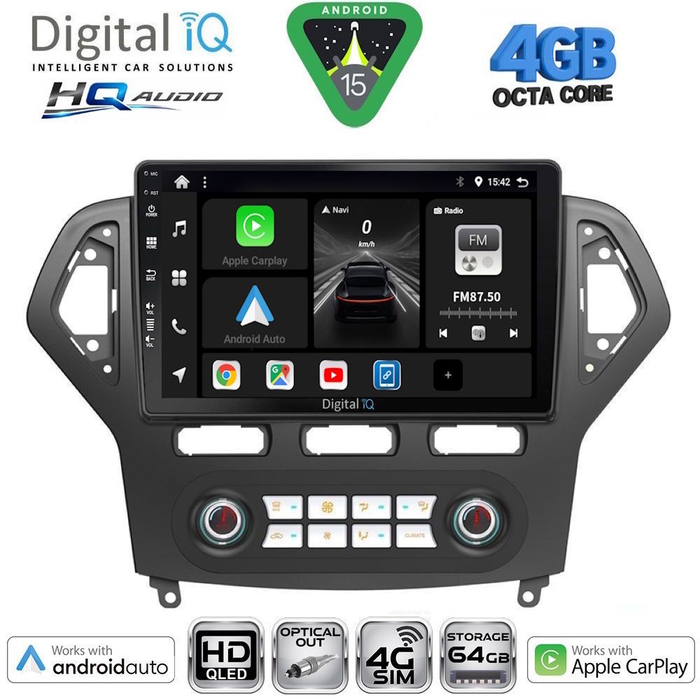 Βλησαρούλης Car Center - DIGITAL IQ BXK 19162_CPAA CLIMA (10inc) MULTIMEDIA TABLET for FORD MONDEO mod. 2007-2011