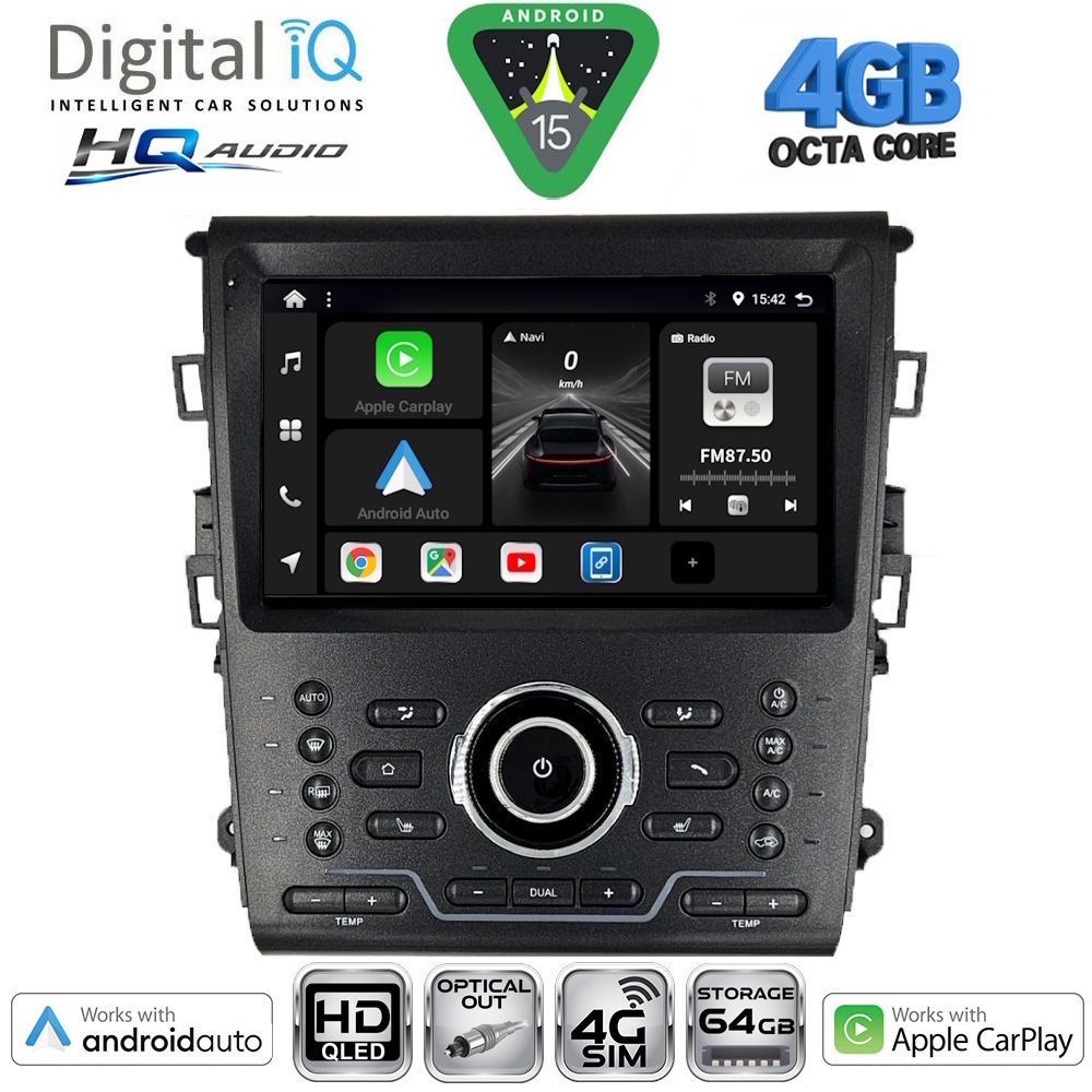Βλησαρούλης Car Center - DIGITAL IQ BXK 19164_CPAA CLIMA (9inc) MULTIMEDIA TABLET for FORD MONDEO mod. 2014-2023