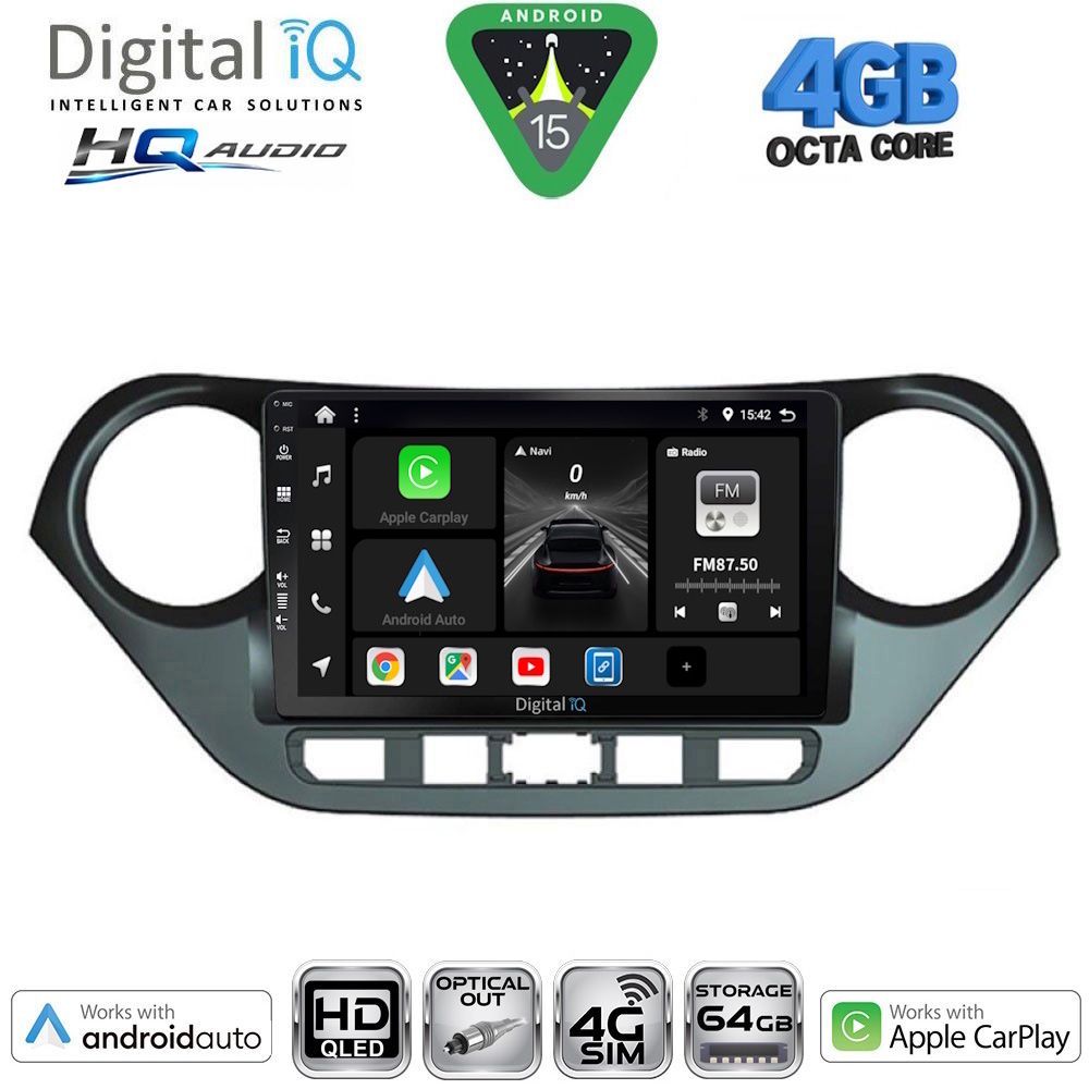 Βλησαρούλης Car Center - DIGITAL IQ BXK 19224_CPAA (9inc) MULTIMEDIA TABLET for HYUNDAI i10 mod. 2014-2020