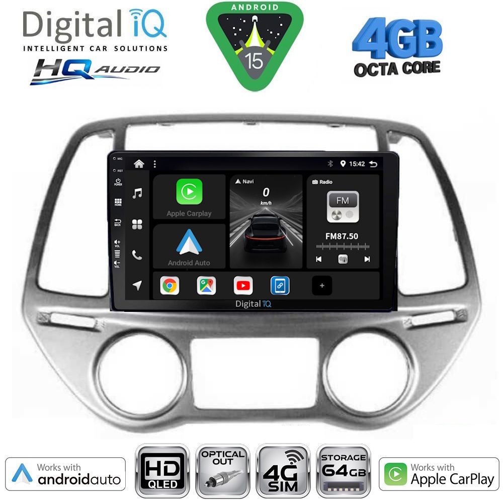 Βλησαρούλης Car Center - DIGITAL IQ BXK 19227_CPAA CLIMA (9inc) MULTIMEDIA TABLET for HYUNDAI i20 mod. 2008-2012