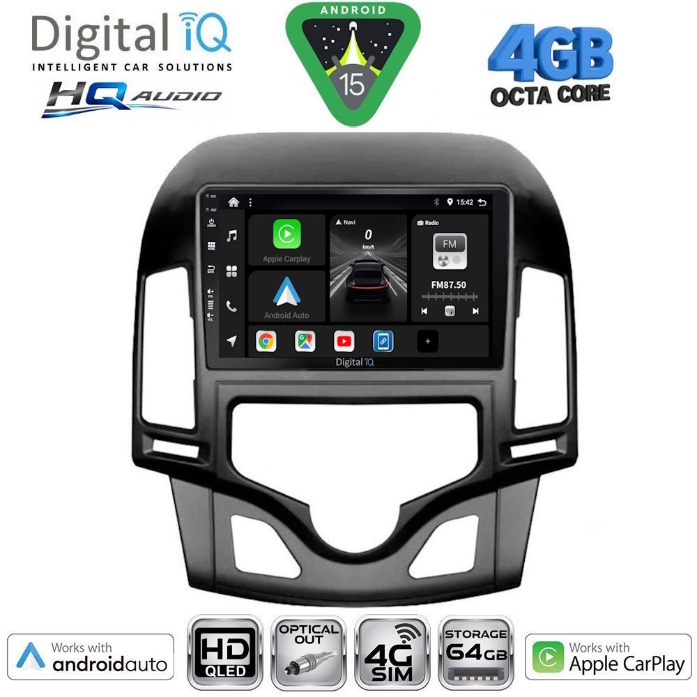 Βλησαρούλης Car Center - DIGITAL IQ BXK 19231_CPAA CLIMA (9inc) MULTIMEDIA TABLET for HYUNDAI i30 mod. 2007-2012