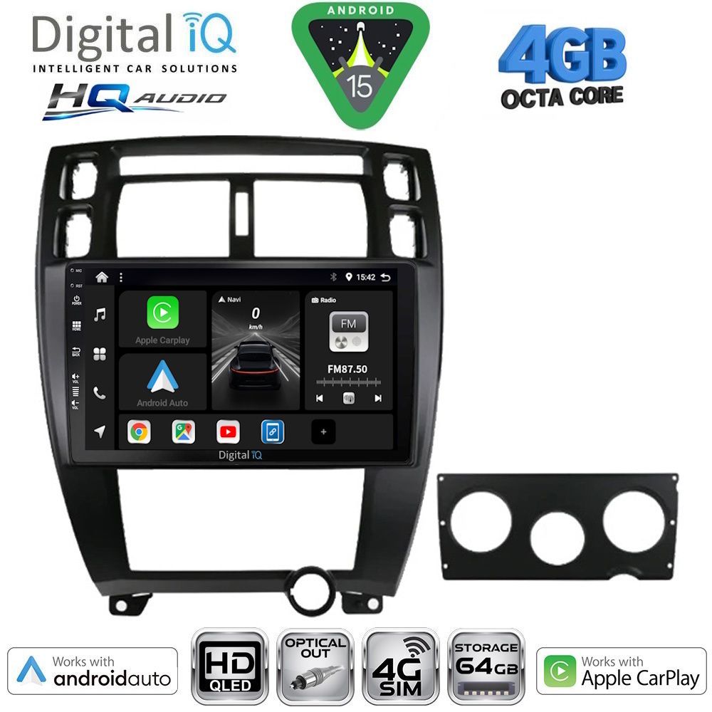 Βλησαρούλης Car Center - DIGITAL IQ BXK 19241BL_CPAA (10inc) MULTIMEDIA TABLET for HYUNDAI TUCSON mod. 2004-2010 (BLACK)