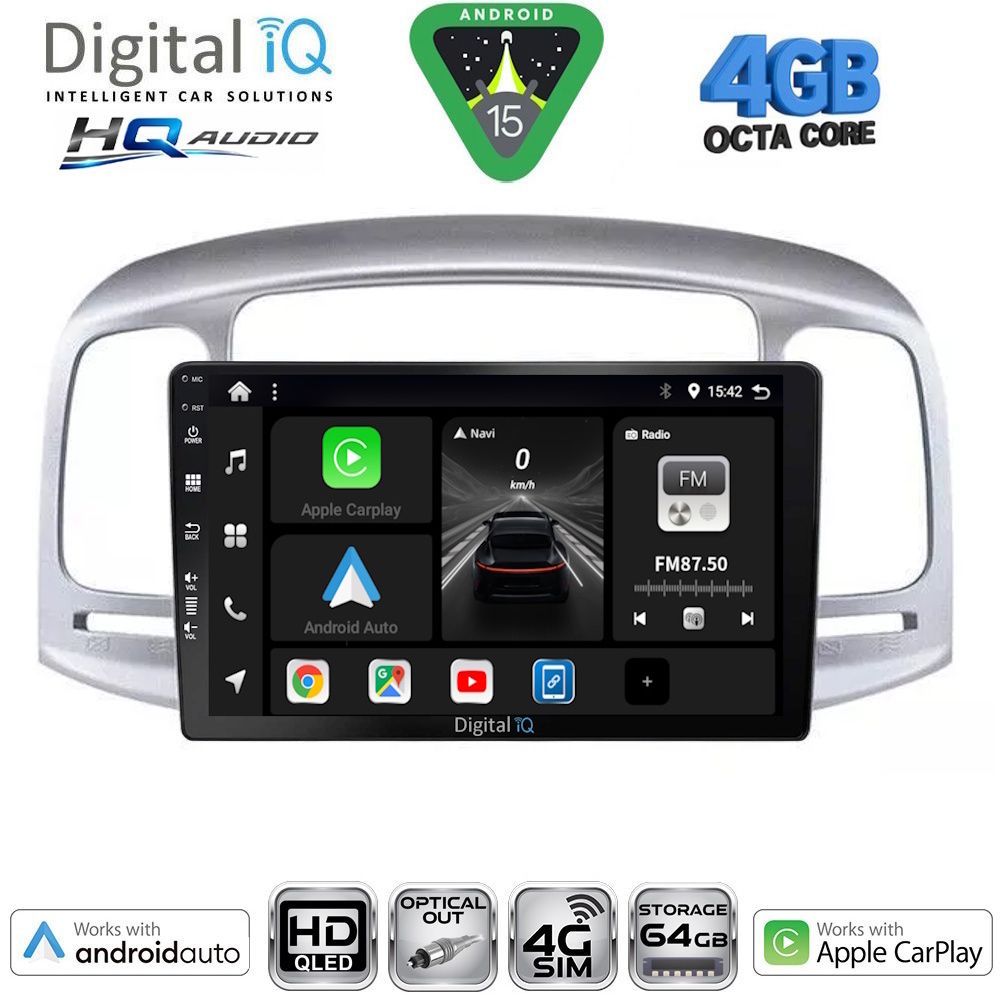 Βλησαρούλης Car Center - DIGITAL IQ BXK 19249SL_CPAA (9inc) MULTIMEDIA TABLET for HYUNDAI ACCENT mod. 2005-2012 (SILVER)