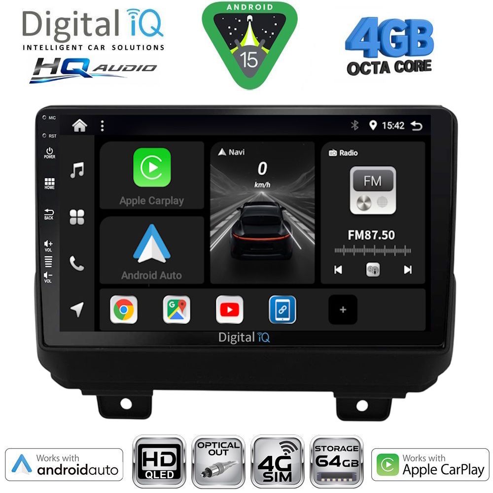 Βλησαρούλης Car Center - DIGITAL IQ BXK 19298_CPAA (9inc) MULTIMEDIA TABLET for JEEP WRANGLER mod. 2018-2026