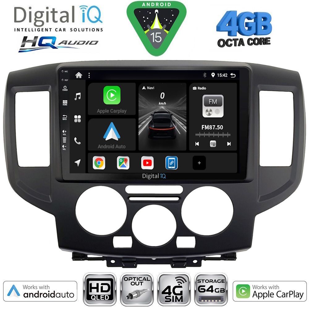 Βλησαρούλης Car Center - DIGITAL IQ BXK 19458BL_CPAA (9inc) MULTIMEDIA TABLET for NISSAN NV 200 mod. 2009-2020 (BLACK)