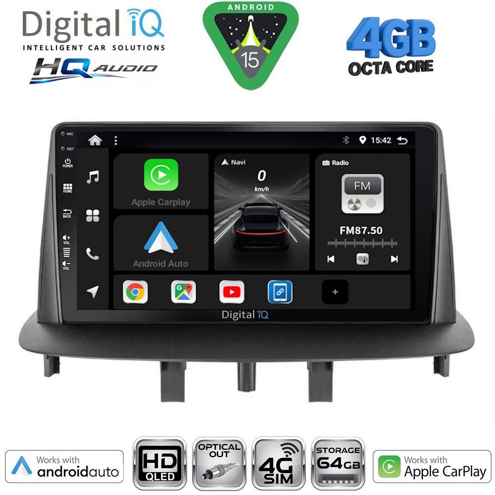Βλησαρούλης Car Center - DIGITAL IQ BXK 19556_CPAA (9inc) MULTIMEDIA TABLET for RENAULT MEGANE 3 mod. 2009-2016