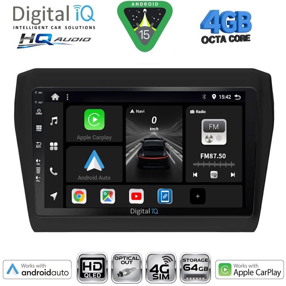 Βλησαρούλης Car Center - DIGITAL IQ BXK 19686_CPAA (9inc) MULTIMEDIA TABLET for SUZUKI SWIFT mod. 2017-2026