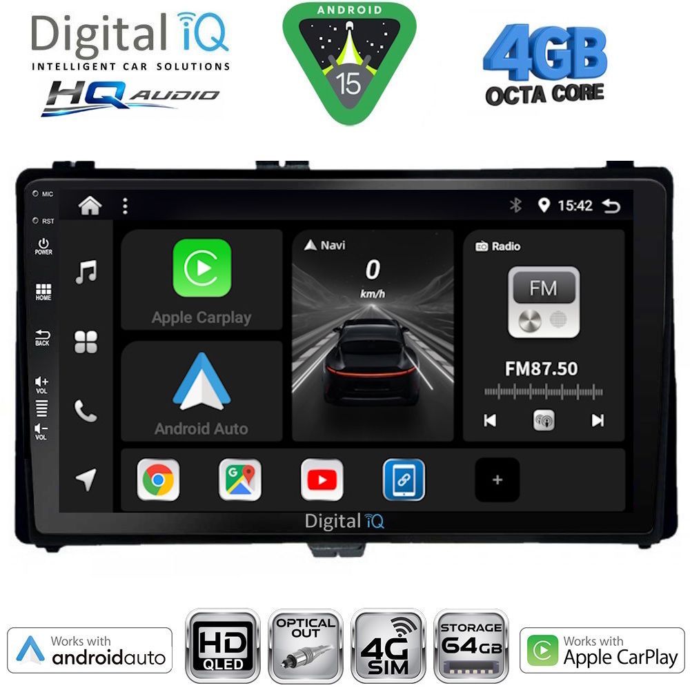 Βλησαρούλης Car Center - DIGITAL IQ BXK 19703_CPAA (9inc) MULTIMEDIA TABLET for TOYOTA AURIS mod. 2015-2021 – AYGO X mod. 2022-2026 – COROLLA mod. 2017-2019
