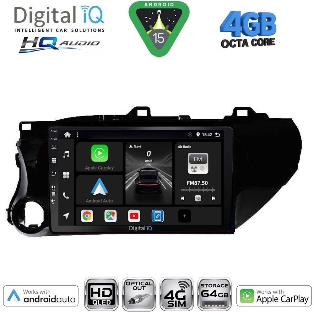 Βλησαρούλης Car Center - DIGITAL IQ BXK 19721_CPAA (10inc) MULTIMEDIA TABLET for TOYOTA HILUX mod. 2017-2026