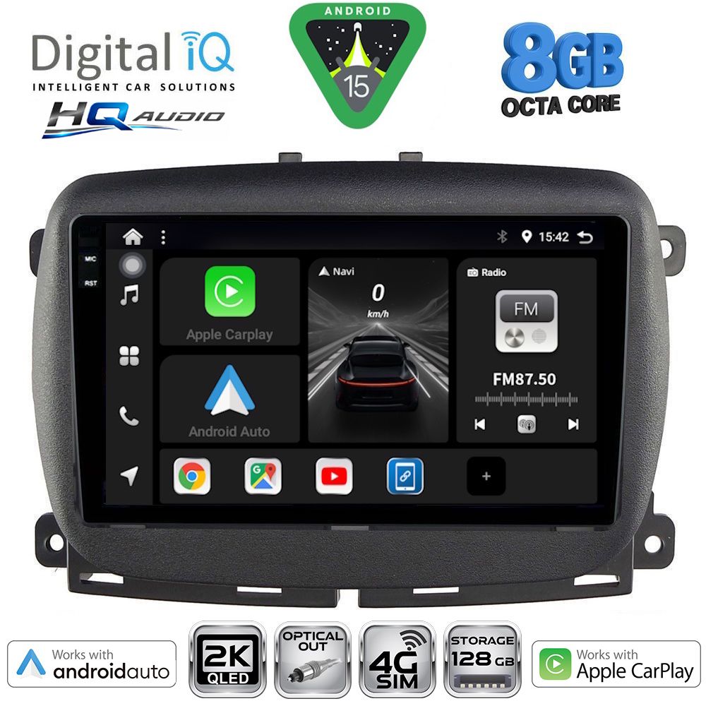 Βλησαρούλης Car Center - DIGITAL IQ BXK 20131_CPAA (9inc) MULTIMEDIA TABLET for FIAT 500 mod. 2016-2025