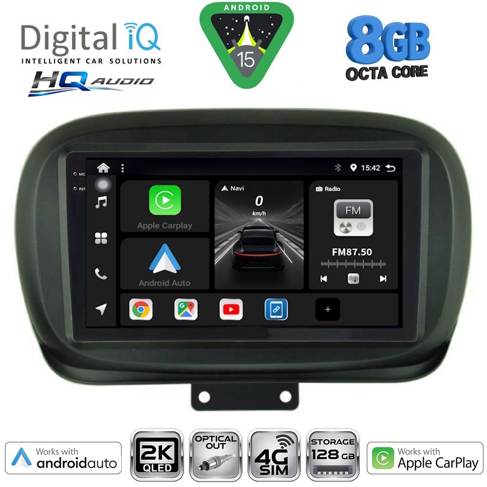 Βλησαρούλης Car Center - DIGITAL IQ BXK 20134_CPAA (9inc) MULTIMEDIA TABLET for FIAT 500Χ mod. 2014-2024