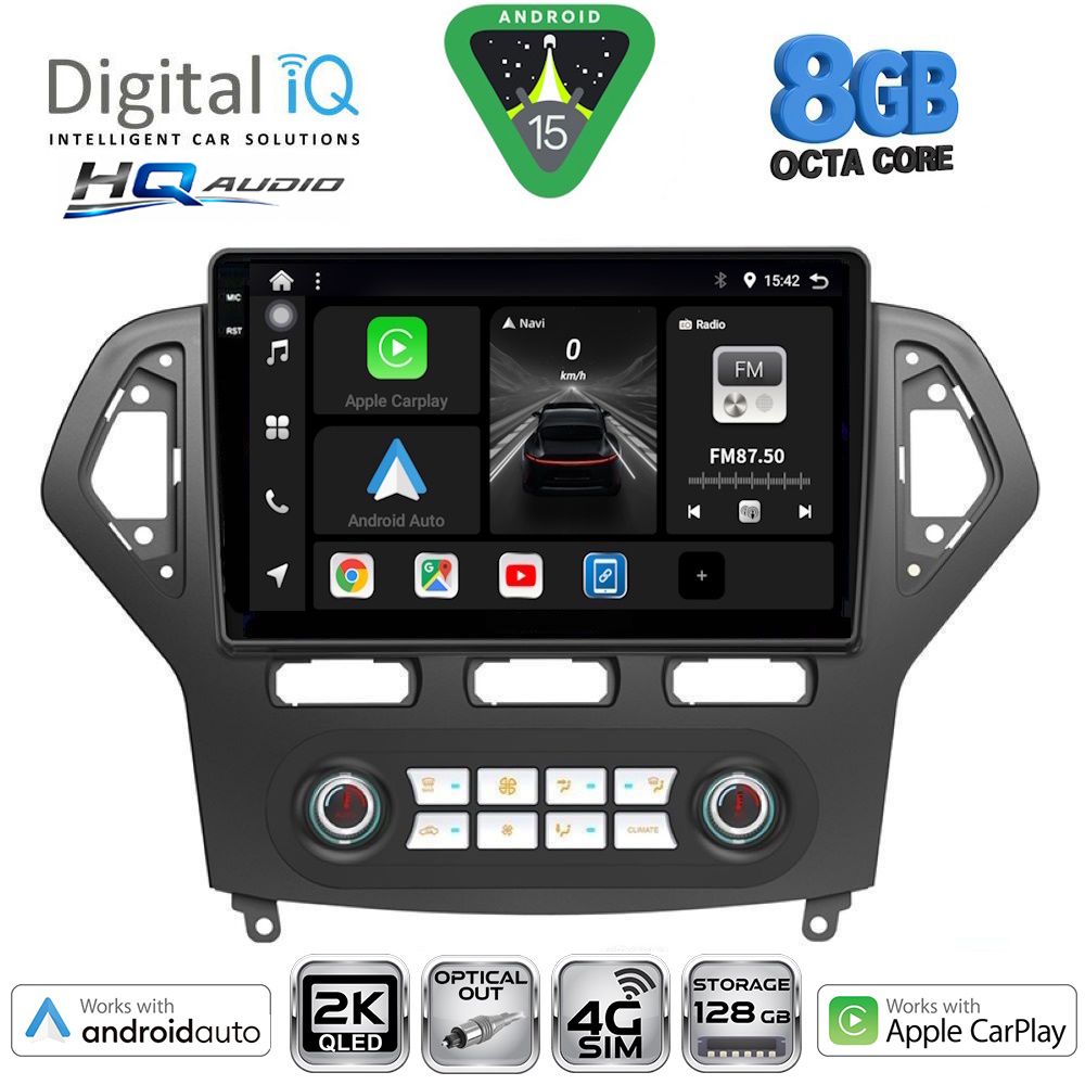 Βλησαρούλης Car Center - DIGITAL IQ BXK 20162_CPAA CLIMA (10inc) MULTIMEDIA TABLET for FORD MONDEO mod. 2007-2011