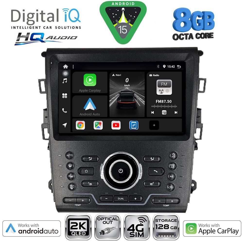 Βλησαρούλης Car Center - DIGITAL IQ BXK 20164_CPAA CLIMA (9inc) MULTIMEDIA TABLET for FORD MONDEO mod. 2014-2023
