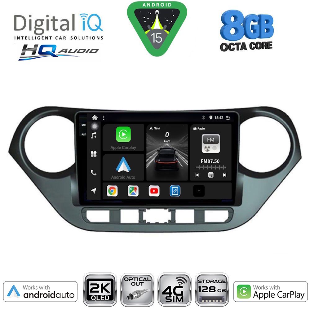 Βλησαρούλης Car Center - DIGITAL IQ BXK 20224_CPAA (9inc) MULTIMEDIA TABLET for HYUNDAI i10 mod. 2014-2020