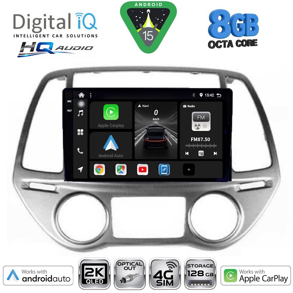 Βλησαρούλης Car Center - DIGITAL IQ BXK 20227_CPAA CLIMA (9inc) MULTIMEDIA TABLET for HYUNDAI i20 mod. 2008-2012