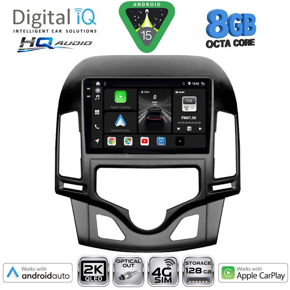 Βλησαρούλης Car Center - DIGITAL IQ BXK 20231_CPAA CLIMA (9inc) MULTIMEDIA TABLET for HYUNDAI i30 mod. 2007-2012