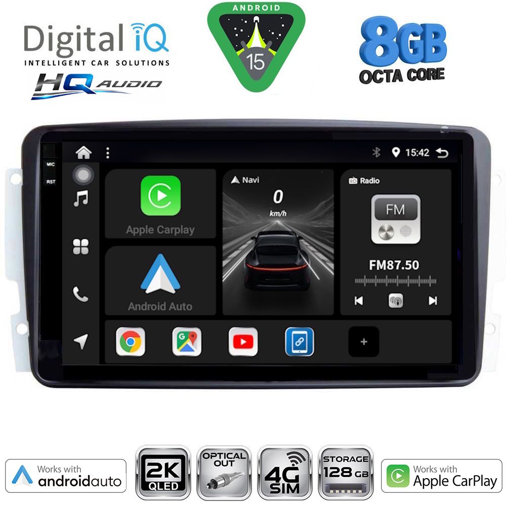 Βλησαρούλης Car Center - DIGITAL IQ BXK 20401_CPAA (9inc) MULTIMEDIA TABLET for MERCEDES CLK (W209) mod. 2000-2004